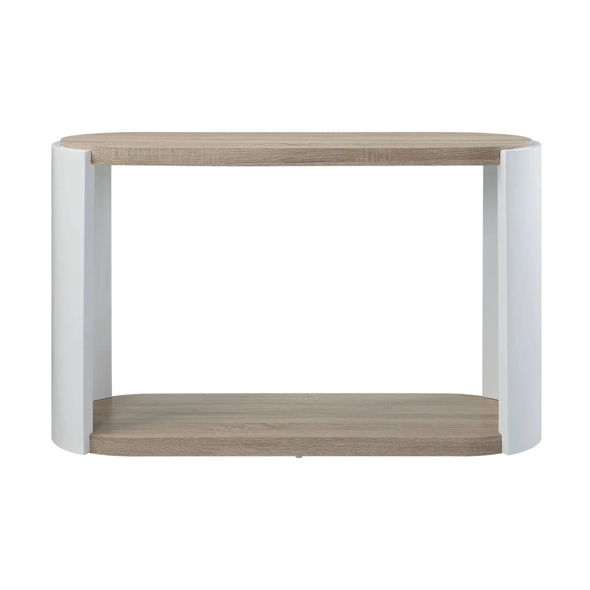 Zoma High Gloss Sofa Table oak top with white legs on Tampa Home & Garden Store