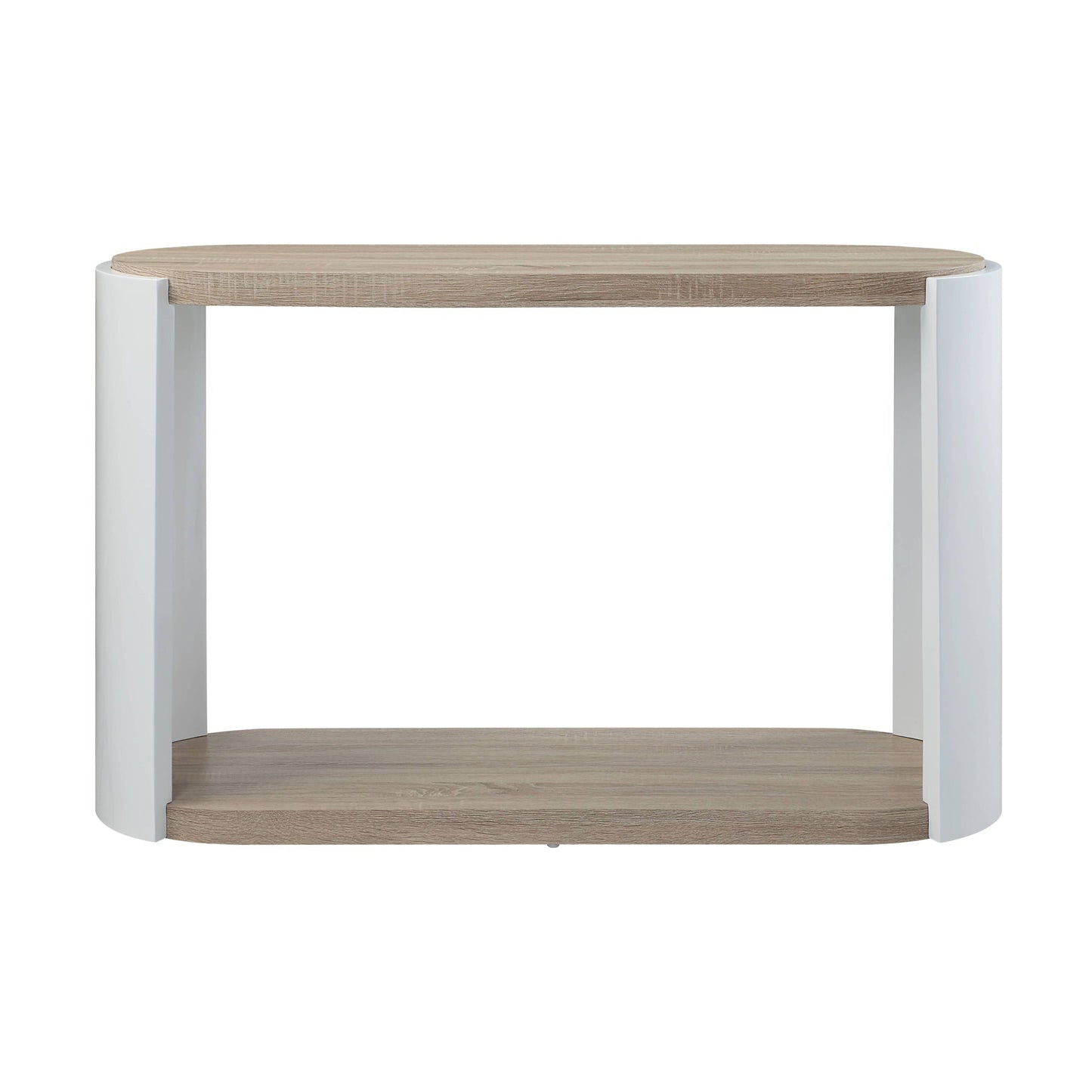 Zoma High Gloss Sofa Table oak top with white legs HouseOfZazla sofa tables on Tampa Home & Garden Store