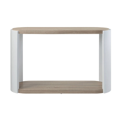 Zoma High Gloss Sofa Table oak top with white legs HouseOfZazla sofa tables on Tampa Home & Garden Store