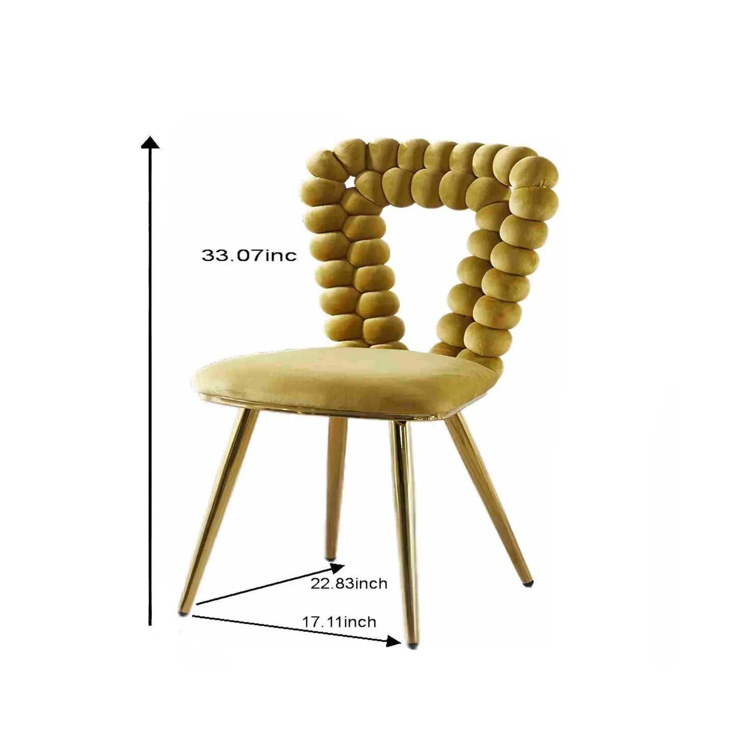 Modern Chair With Iron Tube Legs and Cushions