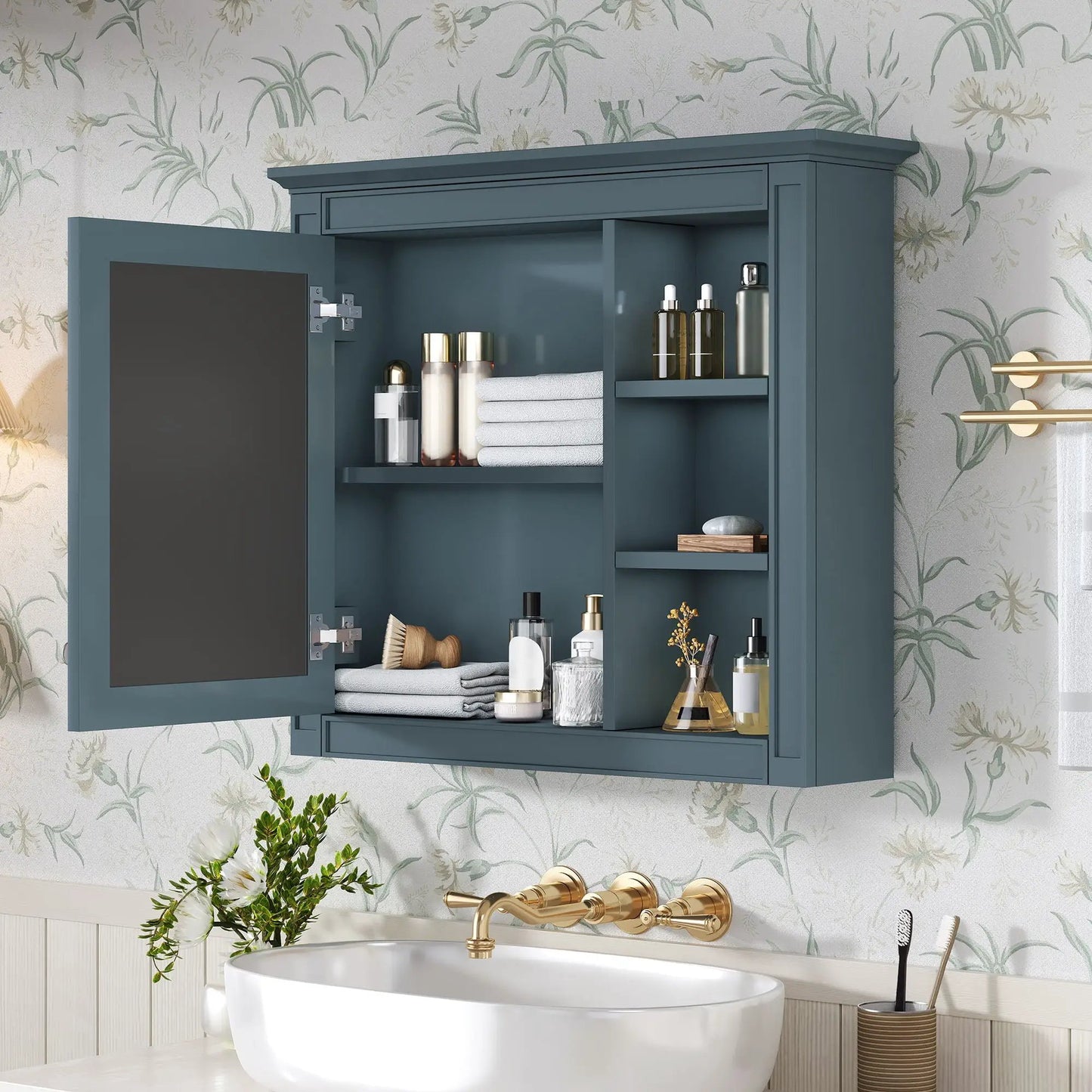 Modern Wall-Mounted Medicine Cabinet with Mirror
