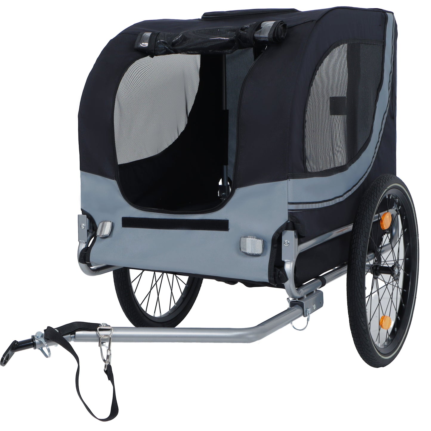 Large Folding Bike Trailer for Dogs by HouseOfZazla, 66LB capacity, all-terrain pet carrier on Tampa Home & Garden Store