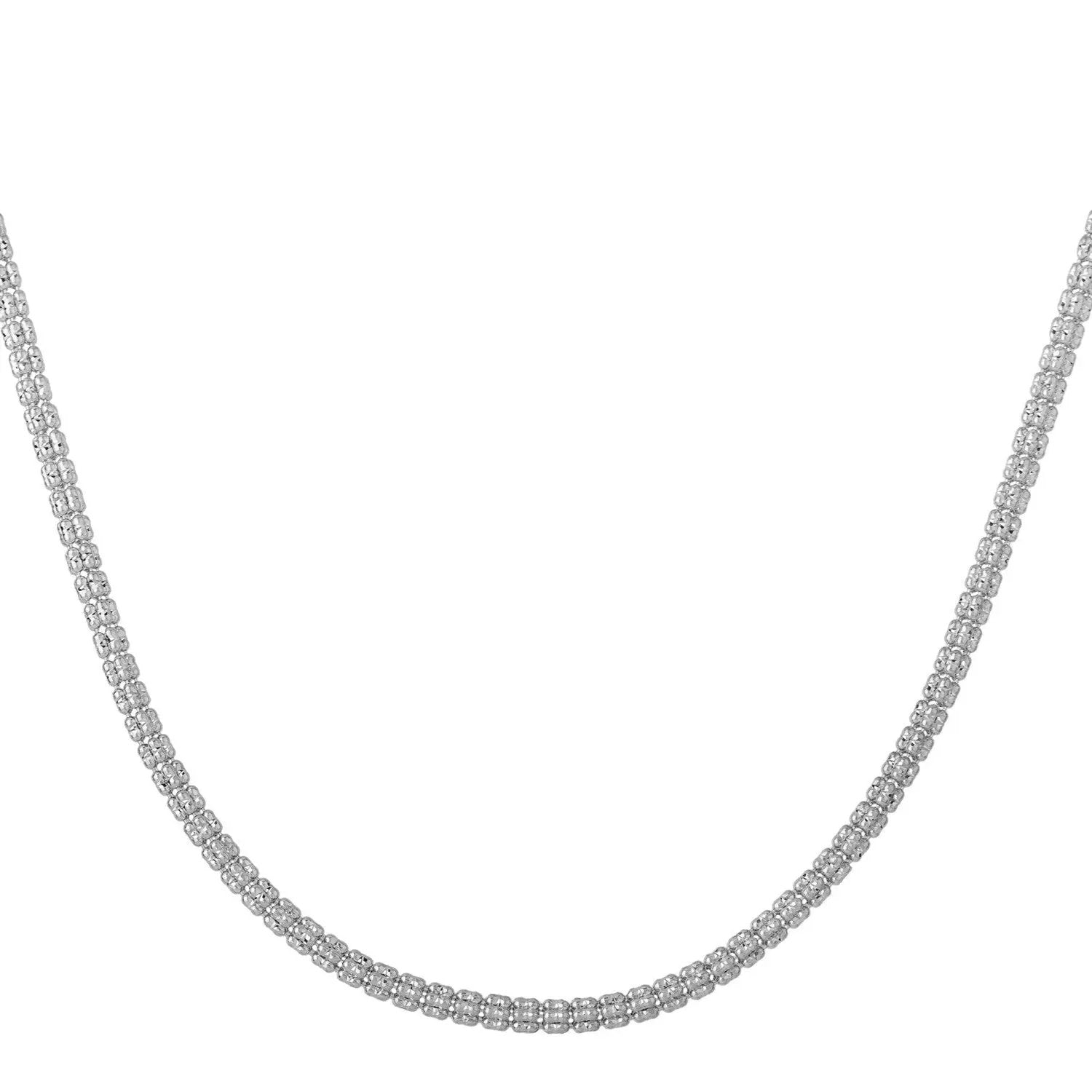 Ice Barrel chain necklace 14k white gold 3.10mm pavé-set diamonds by Bids.com on Tampa Home & Garden Store
