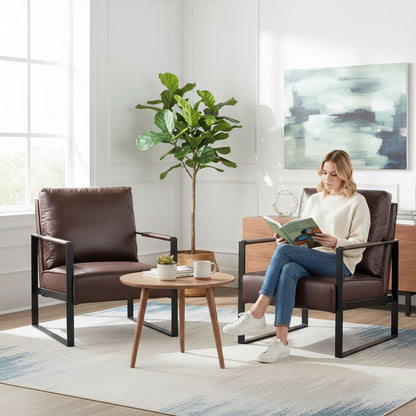 Mid Century Modern Chair With a Metal Frame