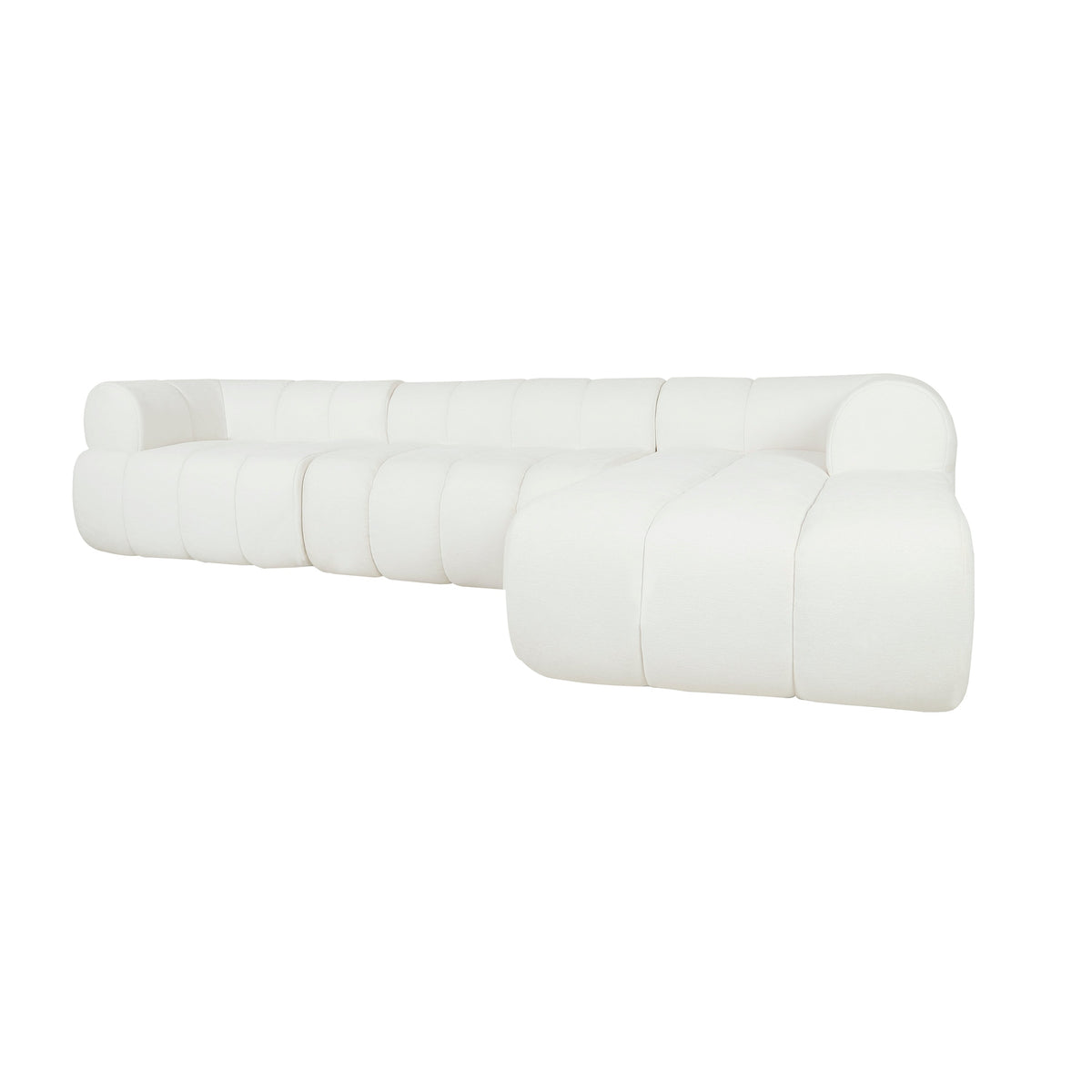 122-inch Modern L-shaped Sectional Sofa with Chaise Lounge by HouseOfZazla white upholstery on Tampa Home & Garden Store