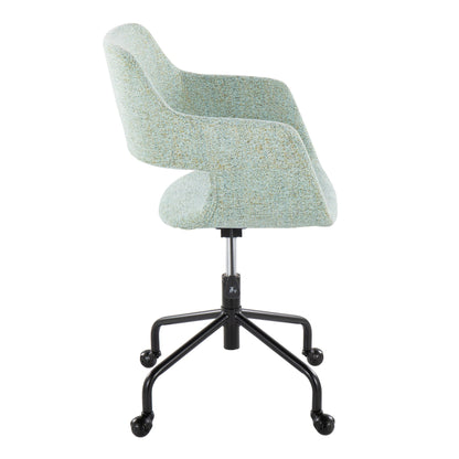 Contemporary adjustable office chair with cushioned seat in speckled blue-gray fabric on Tampa Home & Garden Store