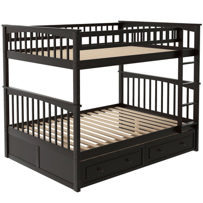 Bunk Bed With Drawers by HouseOfZazla in black finish with two underbed drawers on Tampa Home & Garden Store