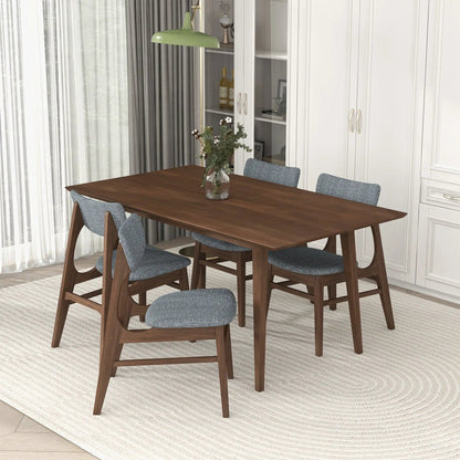 Carlos Dining Table in Solid Wood Brown Finish