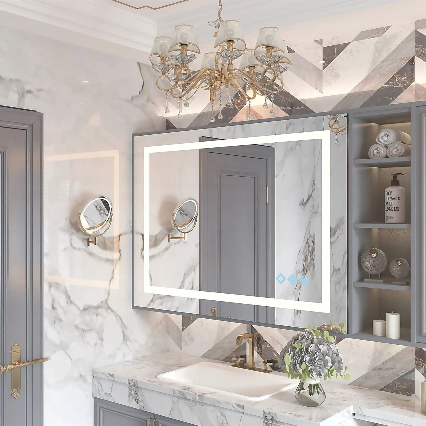 Led Bathroom Mirror With Lights Anti-Fog Dimmable