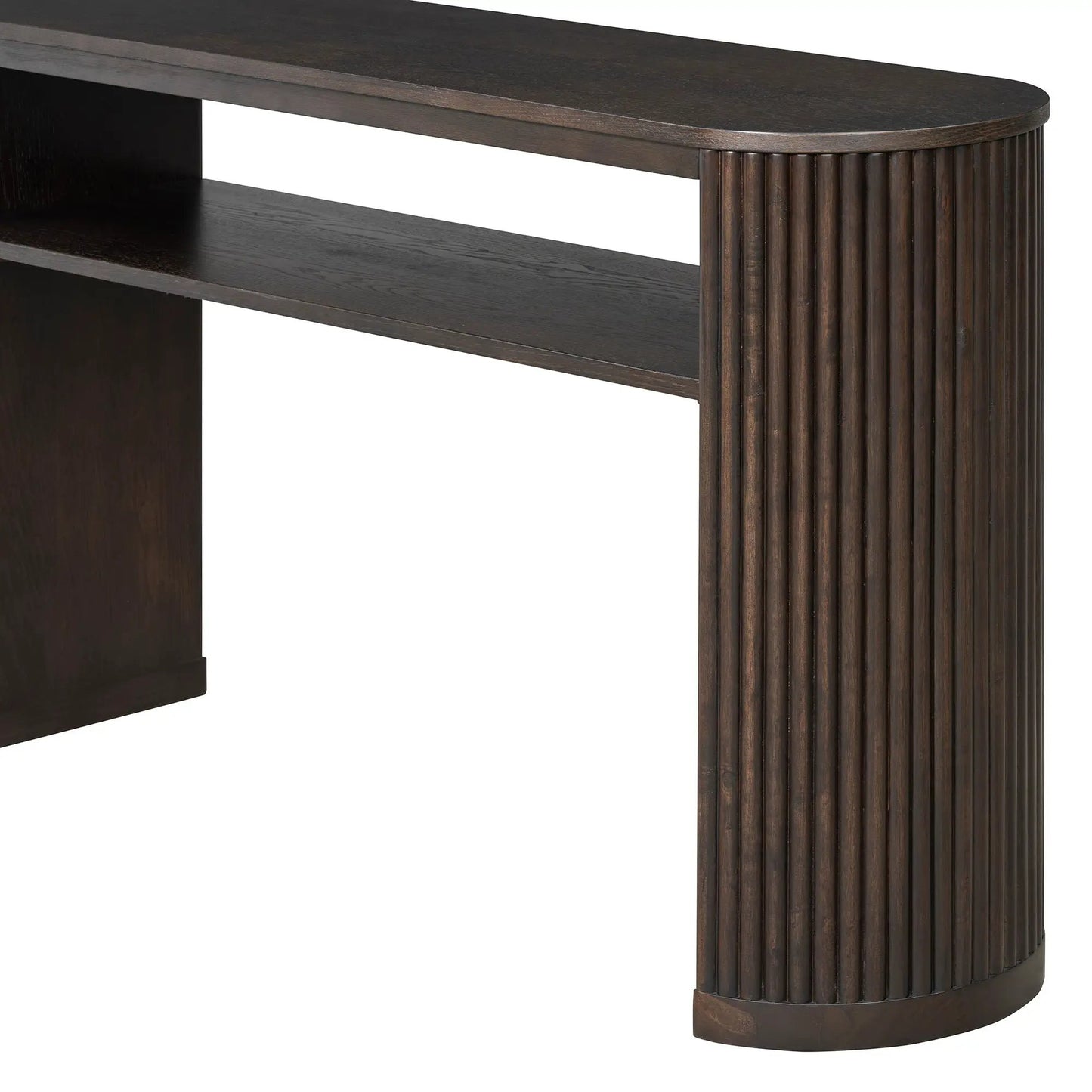 Console Table With Fluted Legs and Open Shelf