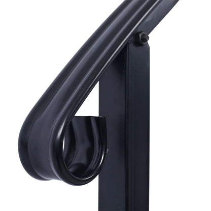 Black wrought iron handrail loop for outdoor steps with bolt joint Unique Piece Furniture on Tampa Home & Garden Store
