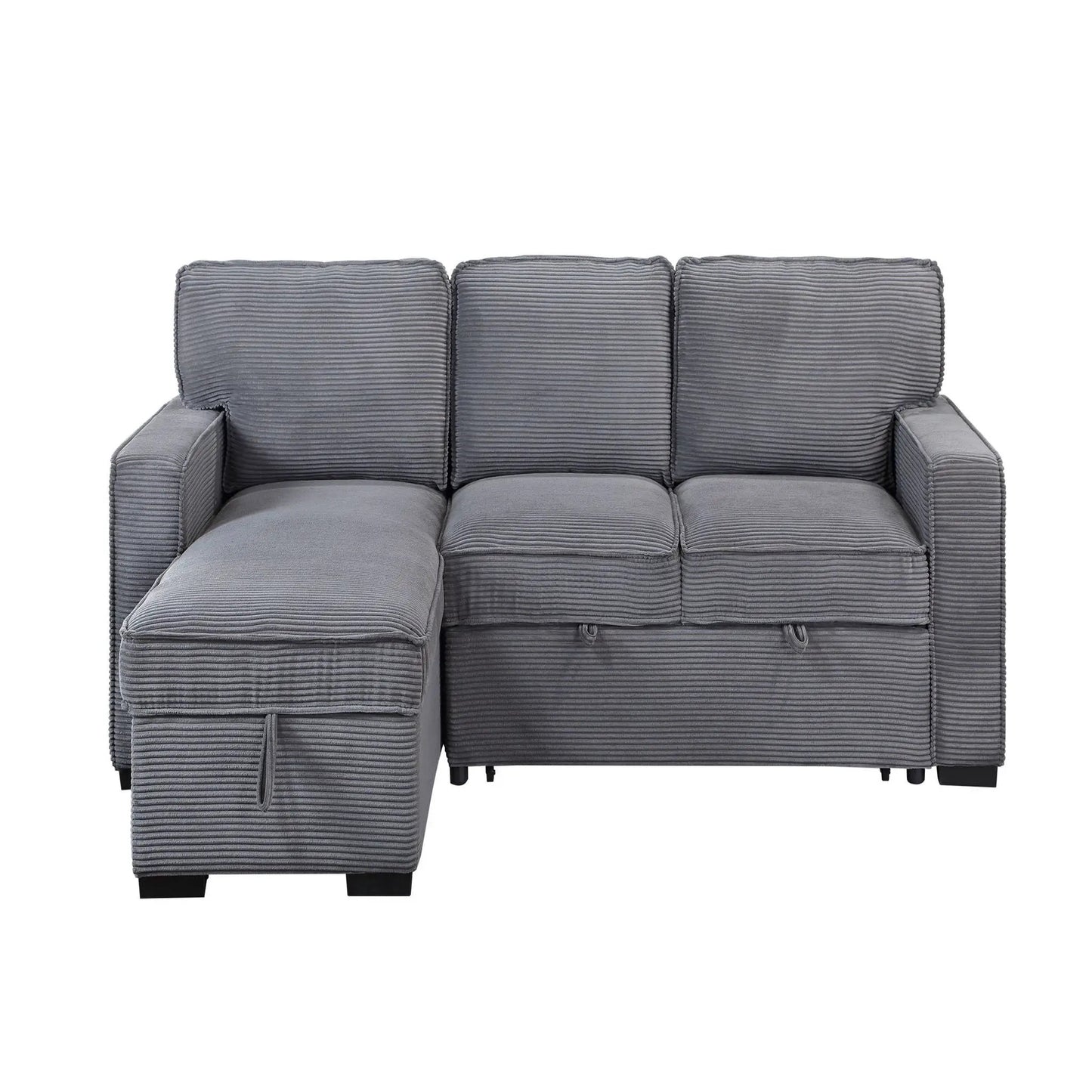 Territory pull-out sofa bed dark gray corduroy sleeper sectional Unique Piece Furniture on Tampa Home & Garden Store