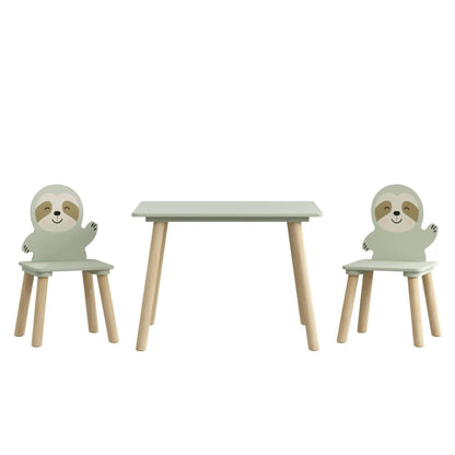 Sloth Themed Table and Chair Set with Two Chairs