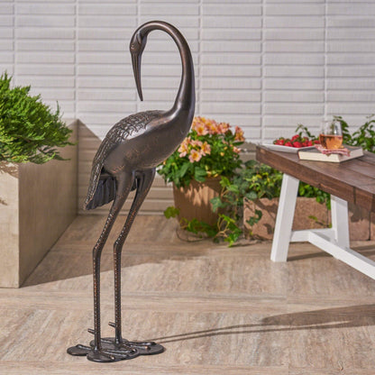 Cranes outdoor decor statue metal bronze finish HouseOfZazla accessory on Tampa Home & Garden Store