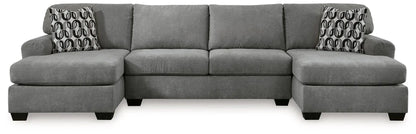 Birkdale Court Sectional in grey fabric with chaise ends by Unique Piece Furniture on Tampa Home & Garden Store