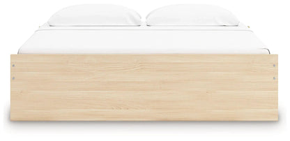 Onita platform bed storage in natural wood with white bedding on Tampa Home & Garden Store