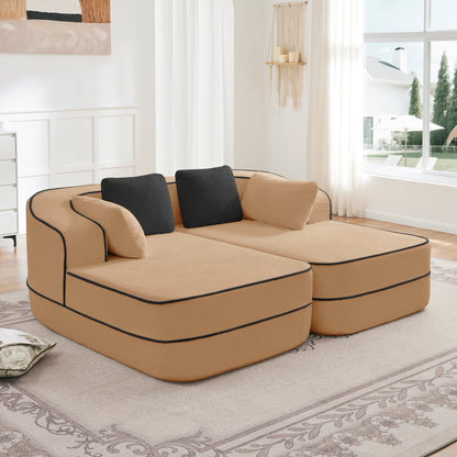 A Modern Teddy Fabric Sofa With No Assembly
