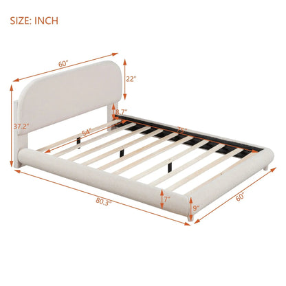 Upholstered Platform Bed With Thick Solid Frame
