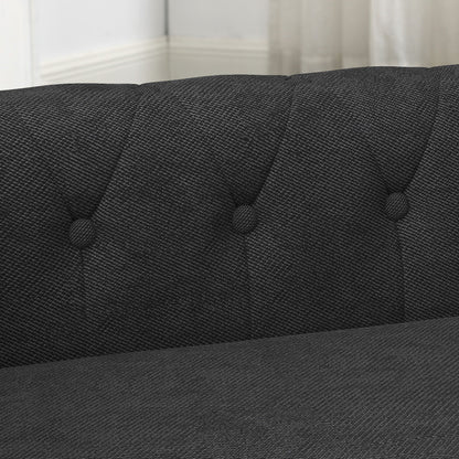 Rectangle dog bed by HouseOfZazla in charcoal gray woven fabric with tufted detailing on Tampa Home & Garden Store