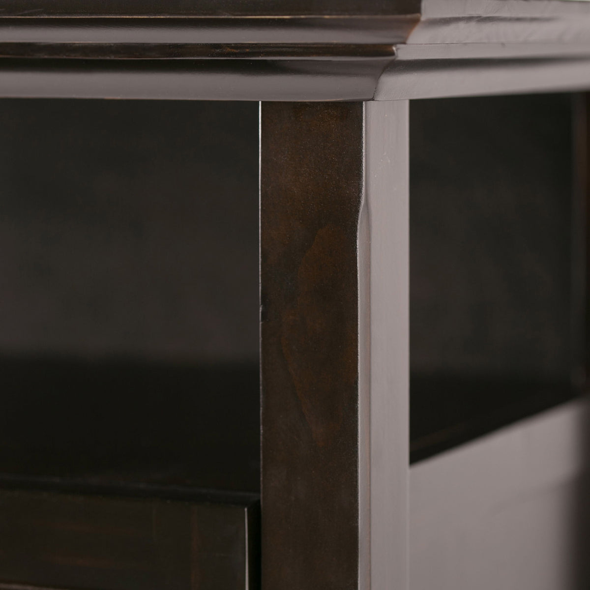 Solid Wood TV Stand with Adjustable Shelves gray and dark brown finish by HouseOfZazla on Tampa Home & Garden Store