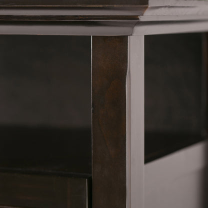 Solid Wood TV Stand with Adjustable Shelves gray and dark brown finish by HouseOfZazla on Tampa Home & Garden Store