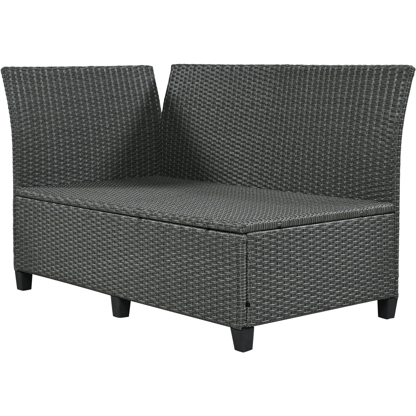Tomax 5-Piece Outdoor Patio Rattan Sofa Set by HouseOfZazla, dark gray wicker on Tampa Home & Garden Store