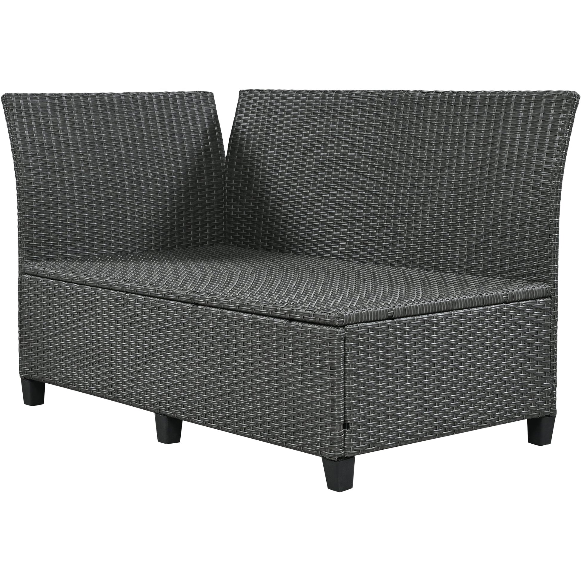 Tomax 5-Piece Outdoor Patio Rattan Sofa Set by HouseOfZazla, dark gray wicker on Tampa Home & Garden Store