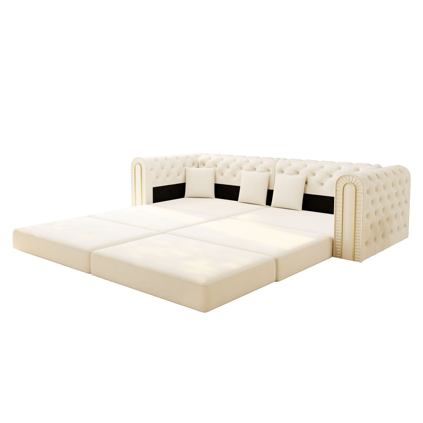 3 In 1 Convertible Sofa and Ottoman Bed