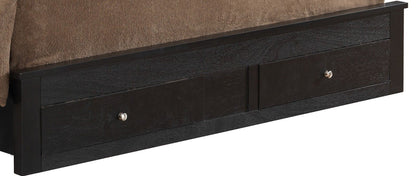 Elegant black storage bed with two front drawers and metal knobs HouseOfZazla on Tampa Home & Garden Store