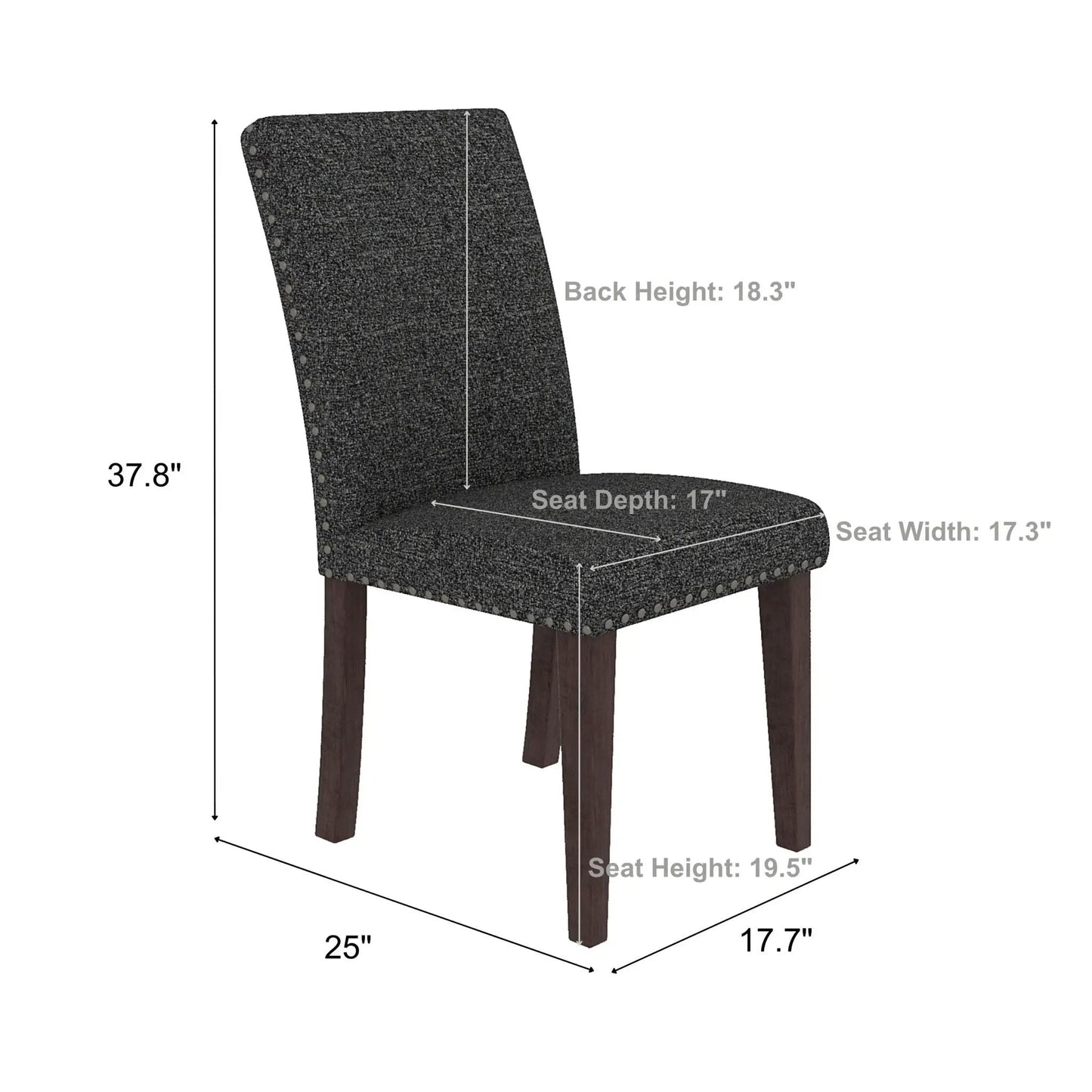 Upholstered Dining Chairs High Back Design Set 2