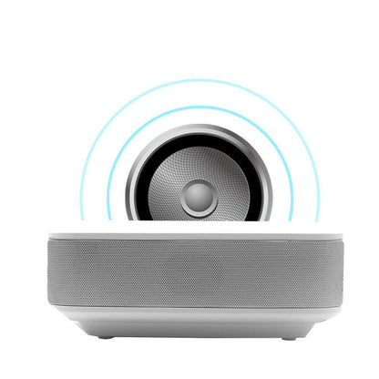 White My Store high definition projector with compact rounded body and perforated grille on Tampa Home & Garden Store