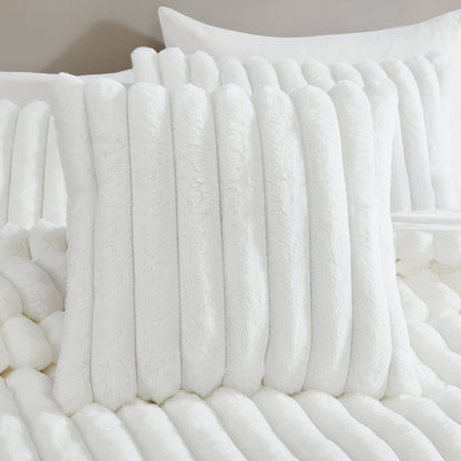 Everett White Micro Mink King Bedding Set