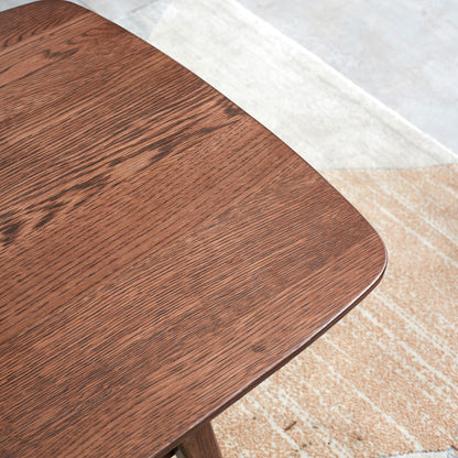 Low Oak Coffee Table With Solid Storage Shelf