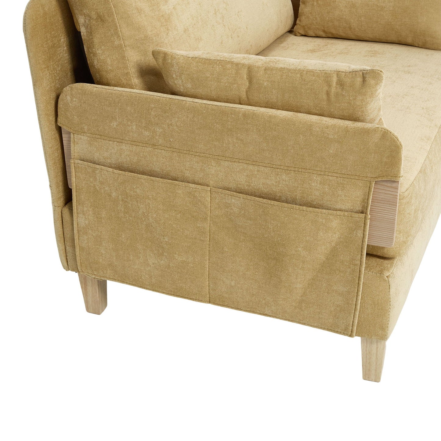 Mid Century Modern 3 Pillow Foldable Sofa Bed