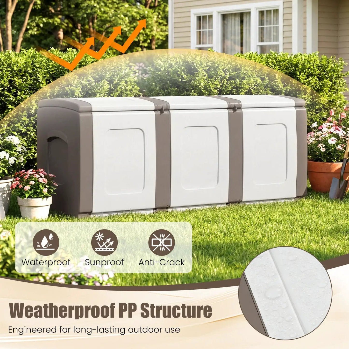 Patio Storage Container with Lockable Lid