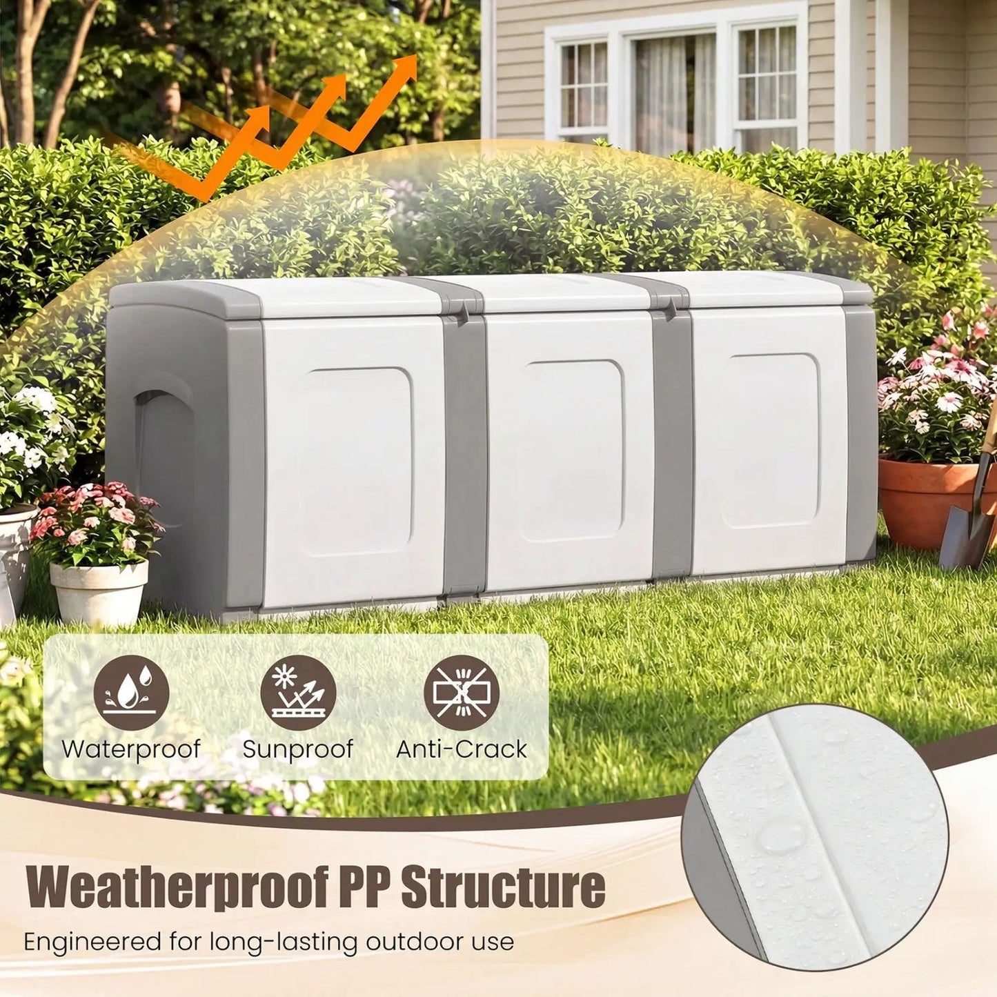 Patio Storage Container with Lockable Lid