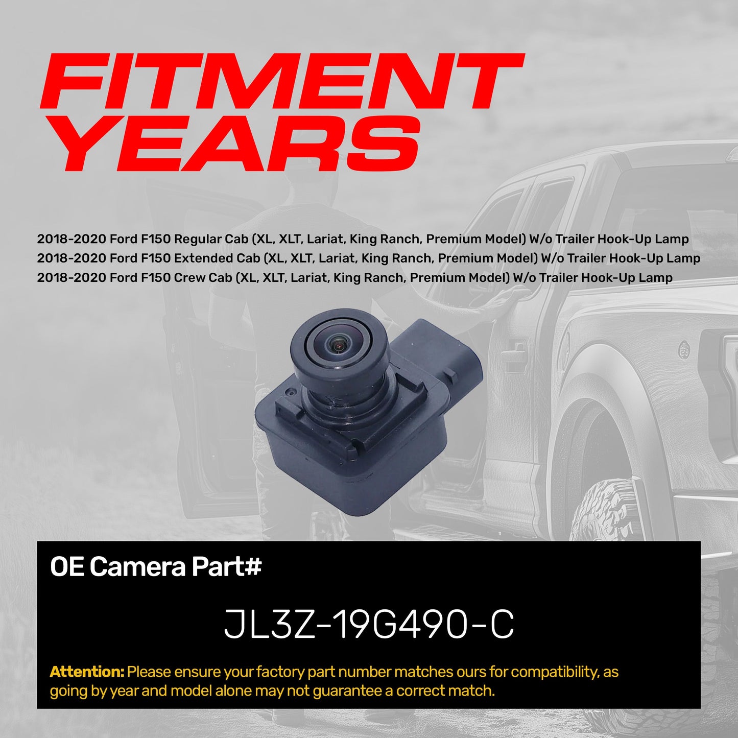 Master Tailgaters Ford F-150 OE backup camera 2018-2020 JL3Z-19G490-C on Tampa Home & Garden Store