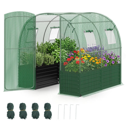 Walk-In Greenhouse with Planter Bed 80in x 79in x 79in, DirectDeals green mesh frame on Tampa Home & Garden Store