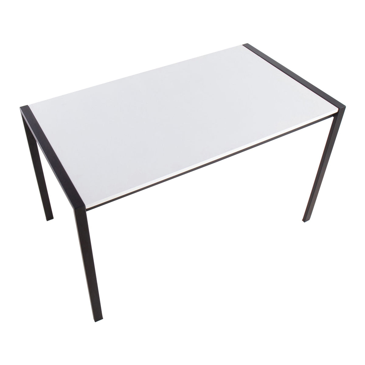 Fuji Modern Dining Table with glass top and dark metal frame on Tampa Home & Garden Store