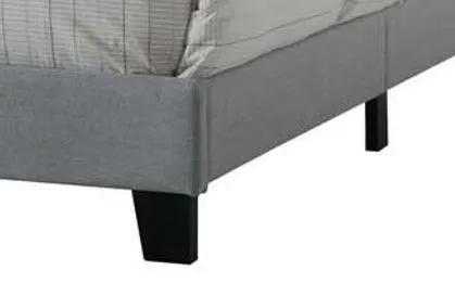 Venacha Queen Bed gray upholstered bed frame with black block legs Unique Piece Furniture on Tampa Home & Garden Store