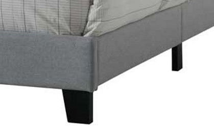 Venacha Queen Bed Gray upholstered bed frame with black square legs HouseOfZazla on Tampa Home & Garden Store