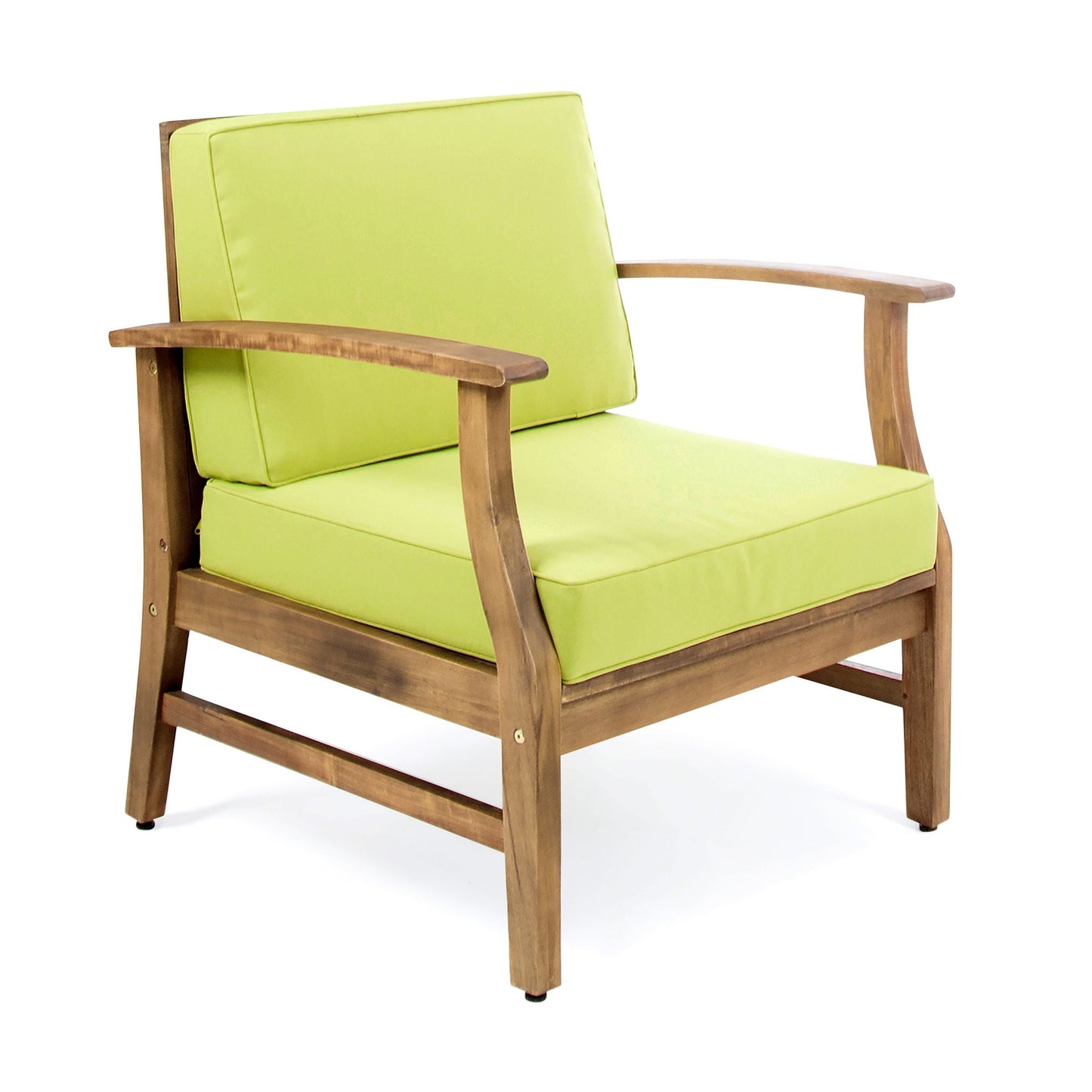 Perla Contemporary Club Chair Water Resistant Cushion lime upholstery wooden frame on Tampa Home & Garden Store