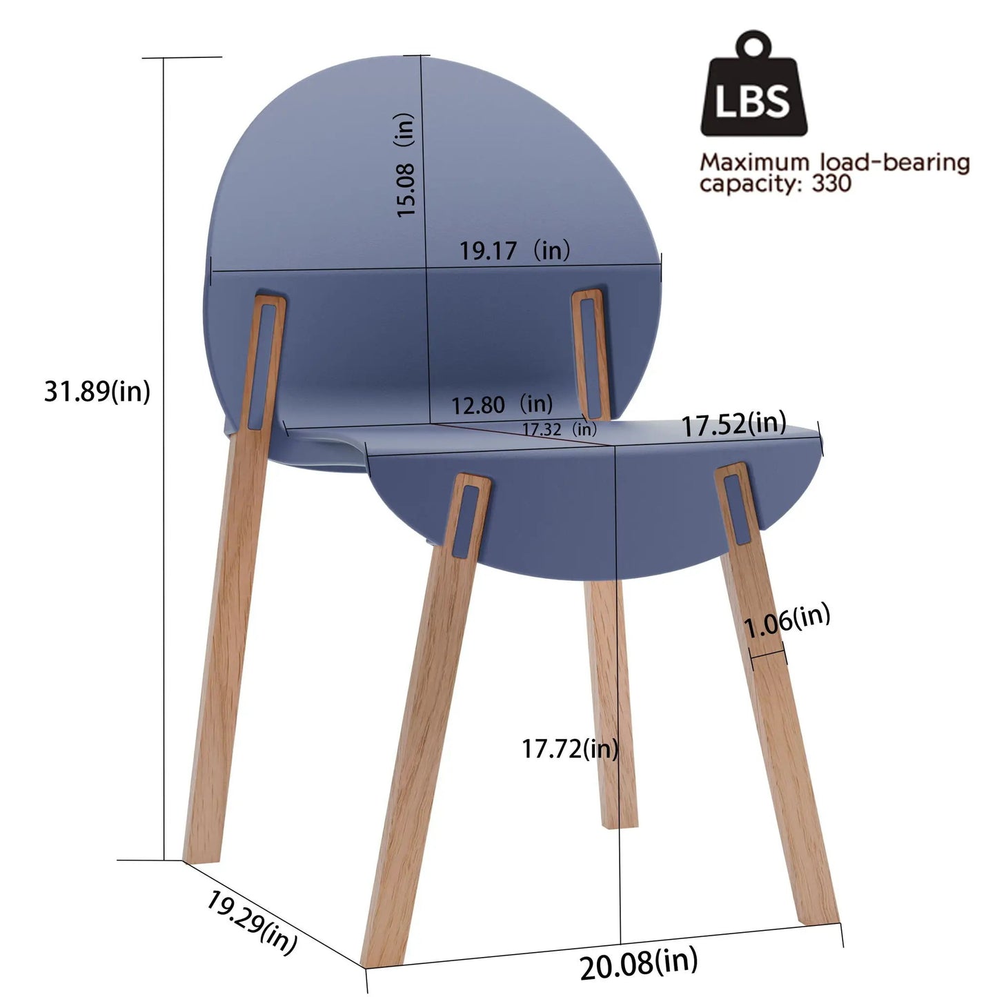 4 Piece Outdoor Set of Blue Single Chairs with Folding Square Table by Unique Piece Furniture on Tampa Home & Garden Store