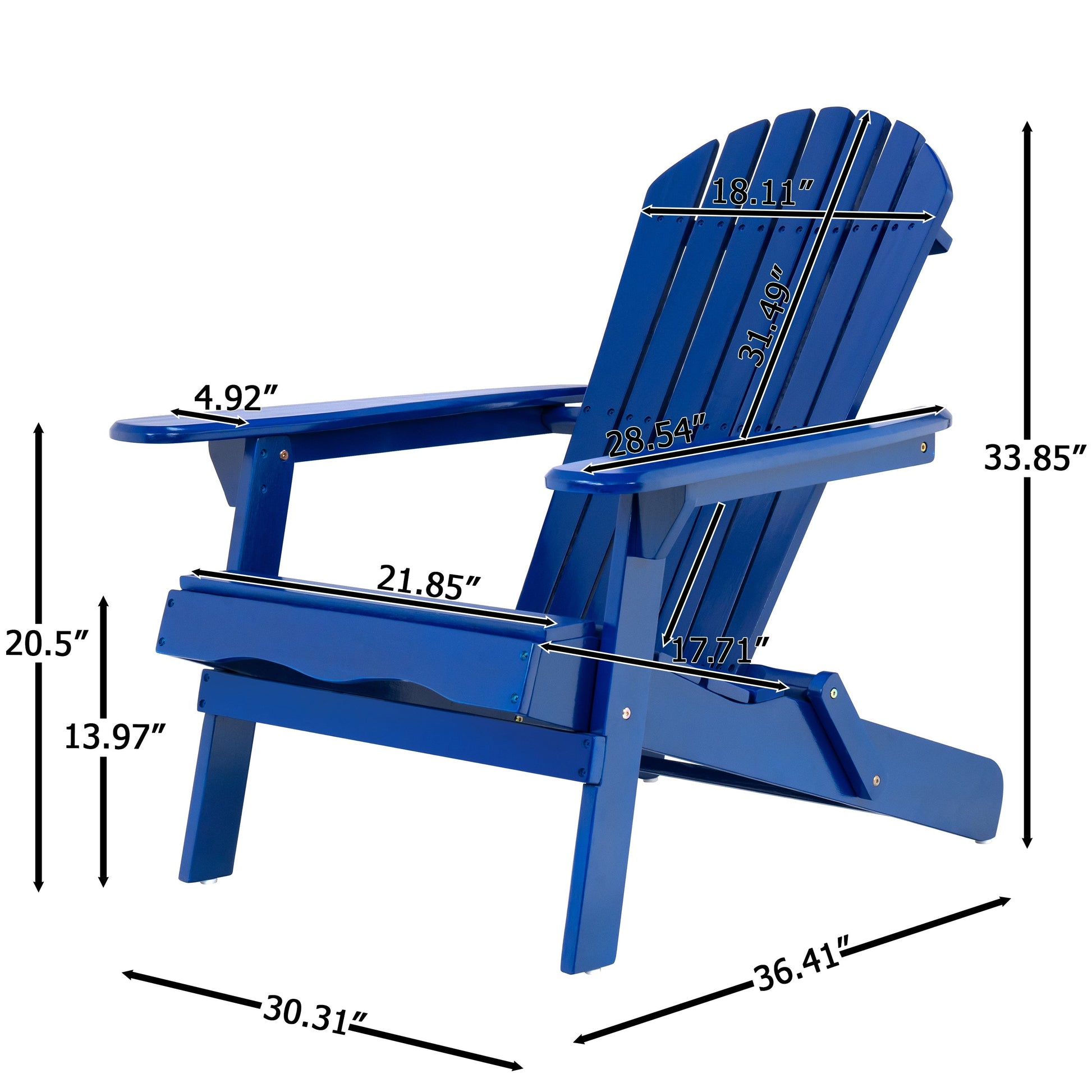 Malibu Adirondack Chair blue plastic outdoor folding chair with slatted back by HouseOfZazla on Tampa Home & Garden Store