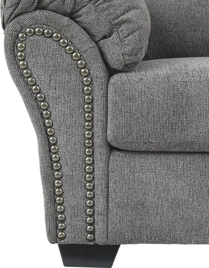 Allmaxx Living Room Set stationary sofa arm in gray fabric with nailhead trim on Tampa Home & Garden Store