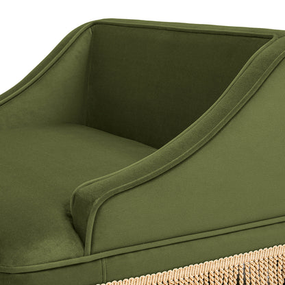 Duchess 33' Pet Bed Sofa olive green velvet with fringe skirt by HouseOfZazla on Tampa Home & Garden Store