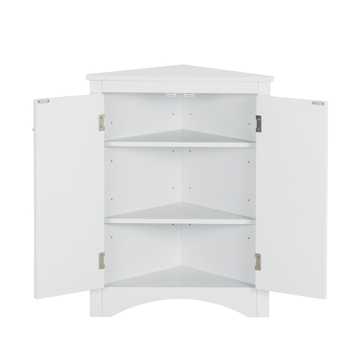 Triangle white bathroom storage cabinet with adjustable shelves by HouseOfZazla on Tampa Home & Garden Store