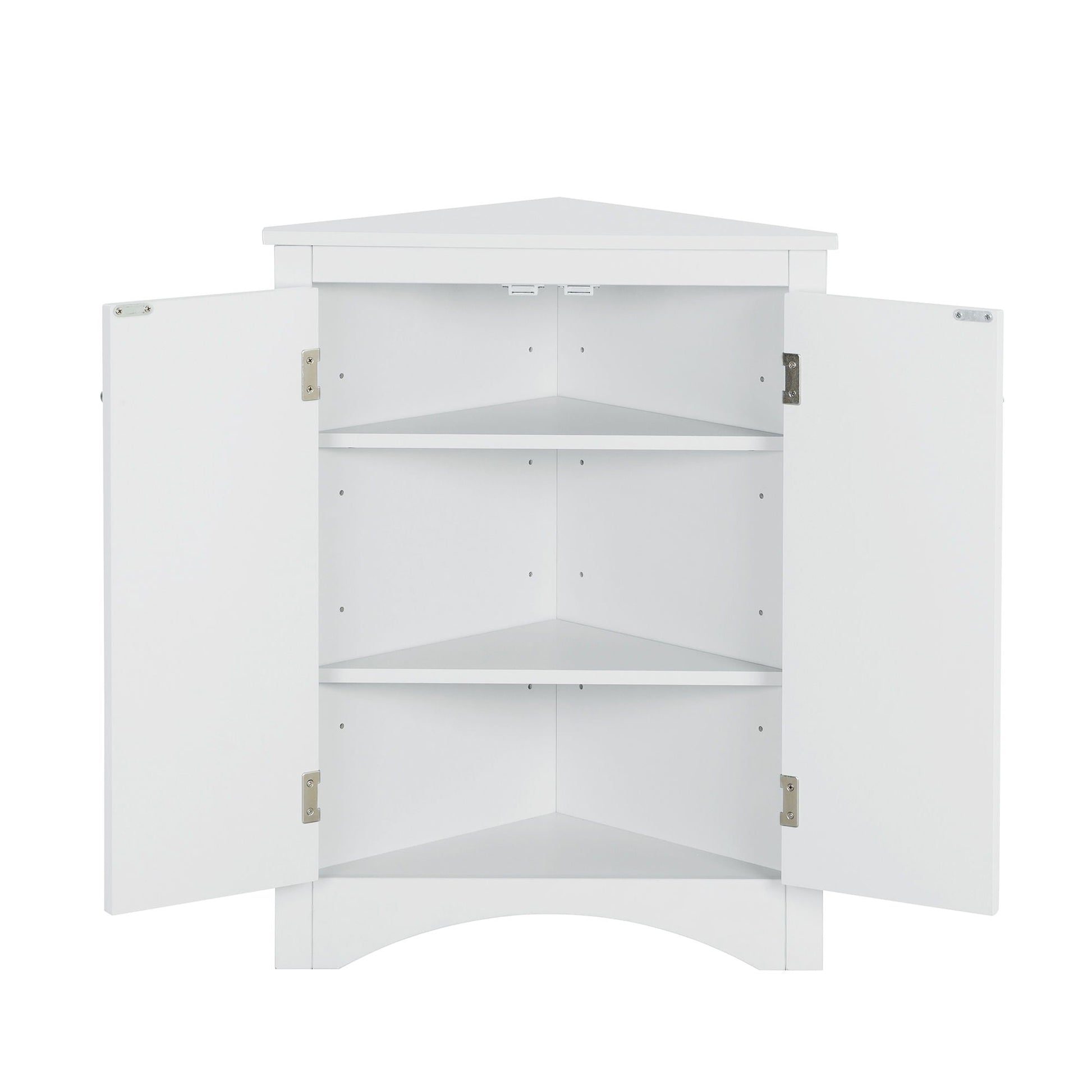Triangle white bathroom storage cabinet with adjustable shelves by HouseOfZazla on Tampa Home & Garden Store