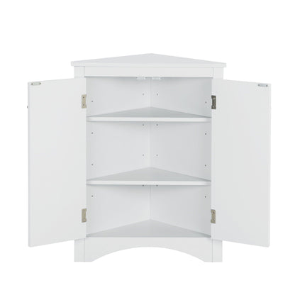 Triangle white bathroom storage cabinet with adjustable shelves by HouseOfZazla on Tampa Home & Garden Store