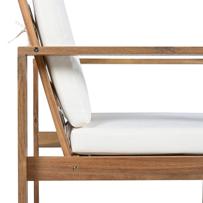 Trexm 7 Piece Acacia Patio Table and 6 Chairs Set